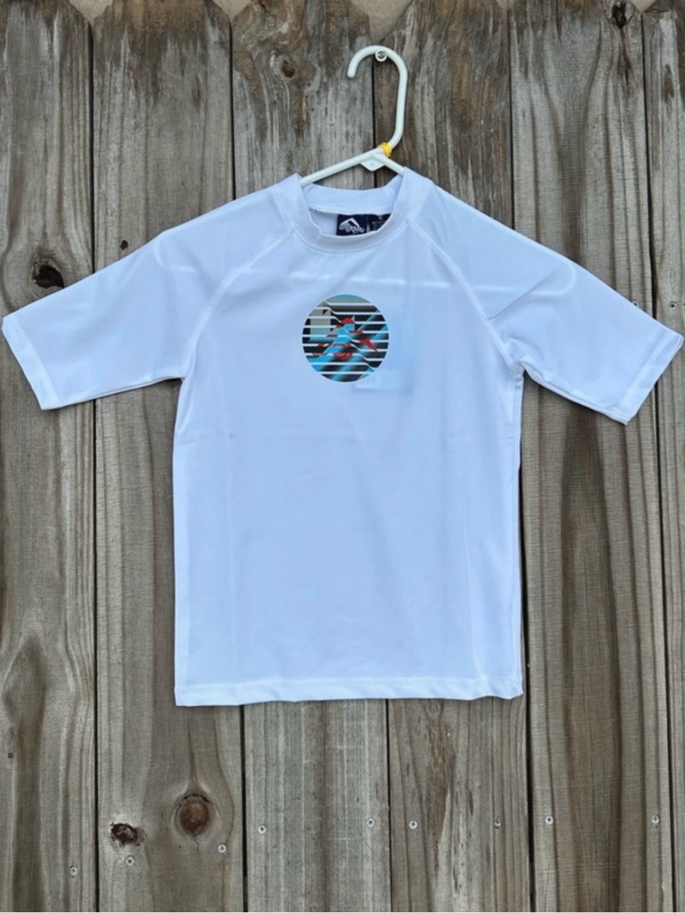 Kanu Surf White Rashguard Surf T-Shirt Boys Size 10 Sun Protection